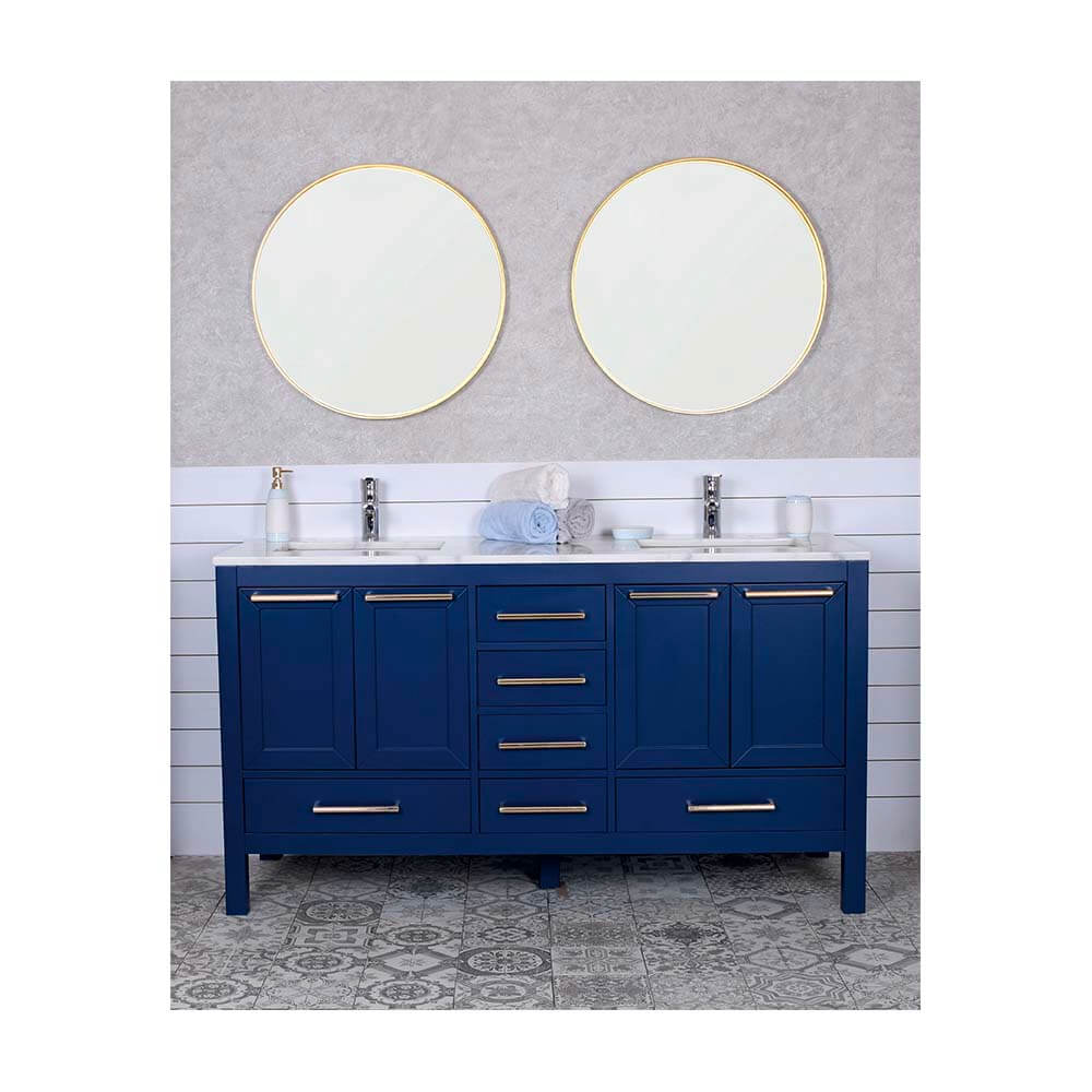 Ashley 60" Navy Blue Bathroom Vanity