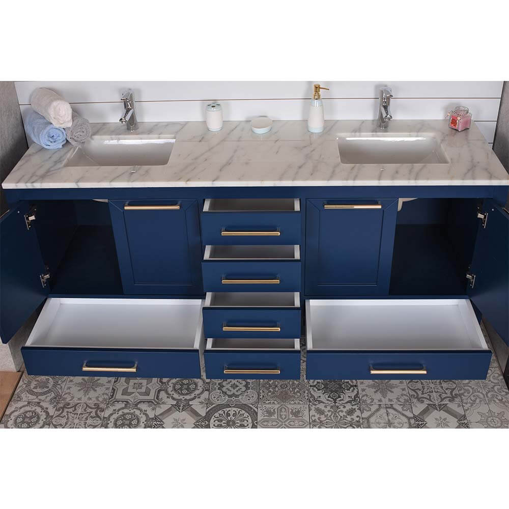 Ashley 72" Navy Blue Bathroom Vanity