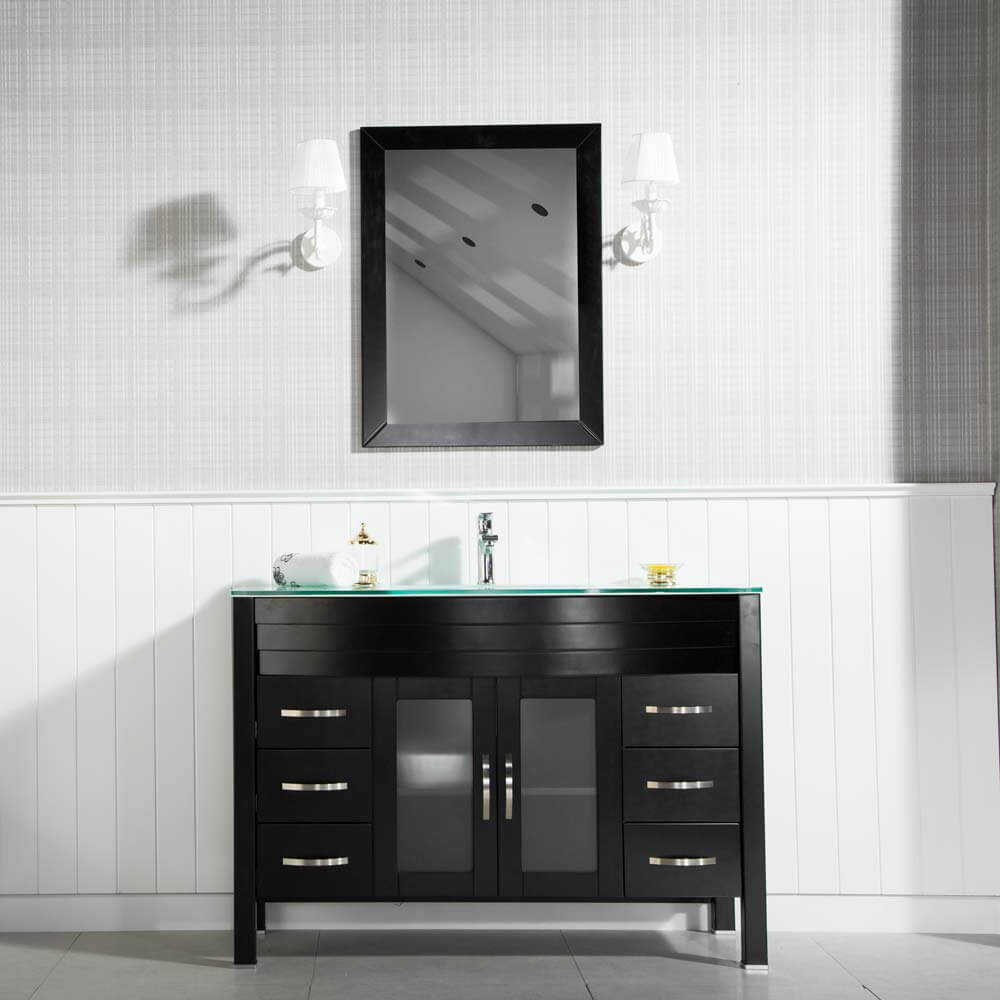 Awis 48" Black Bathroom Cabinet