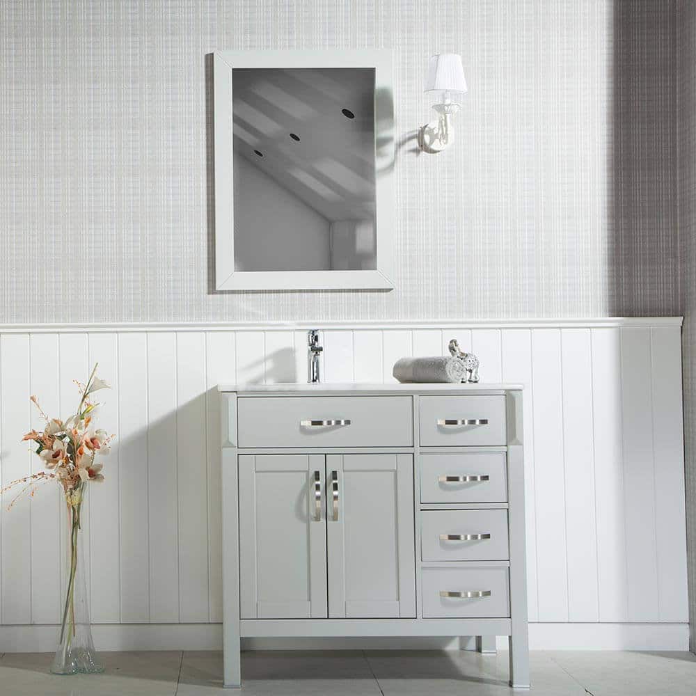 Fawna 30" Light Gray Bathroom Cabinet