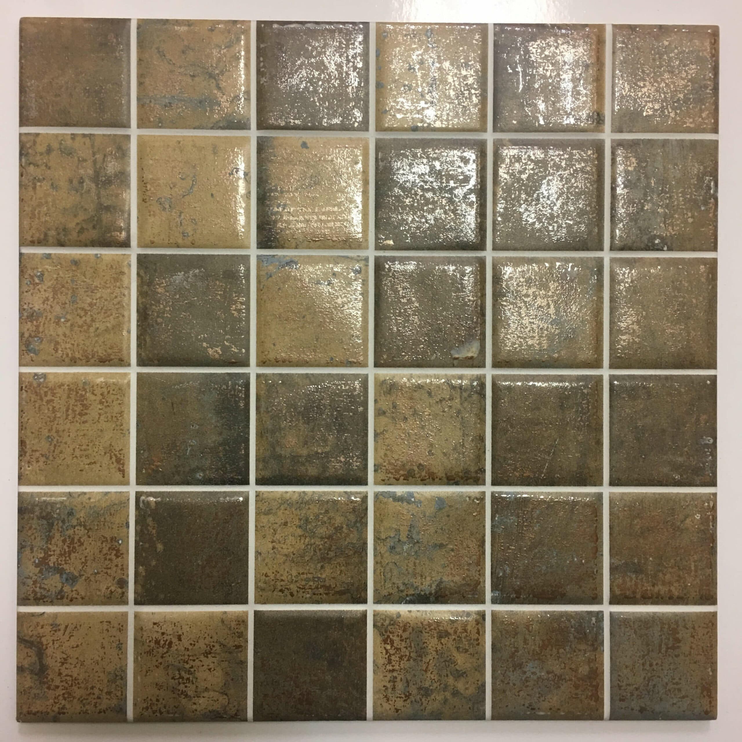 Frades Negro & Marron Mosaic Tile 12 " x 12 "