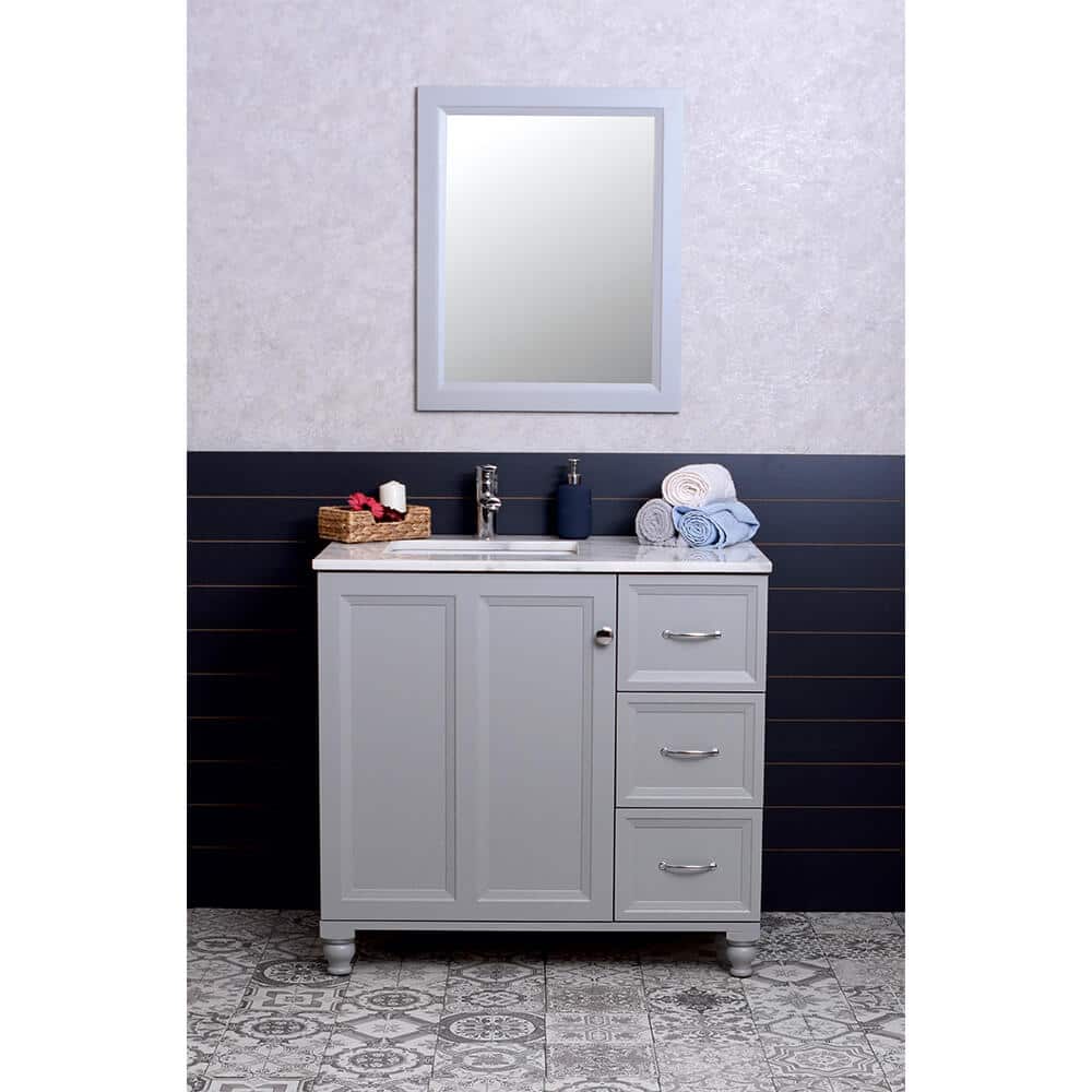 Isabel 36" Gray Bathroom Cabinet