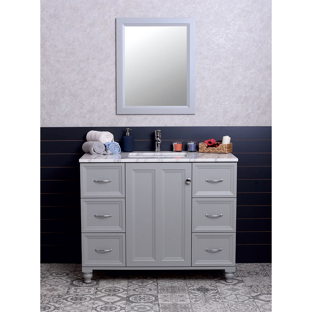 Isabel 42" Gray Bathroom Cabinet