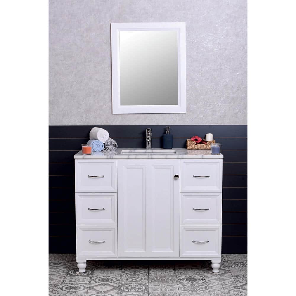 Isabel 42" White Bathroom Cabinet