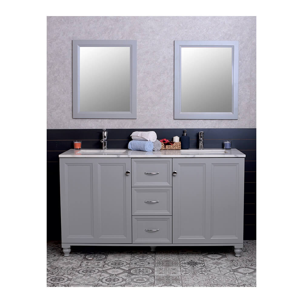 Isabel 60" Gray Bathroom Cabinet