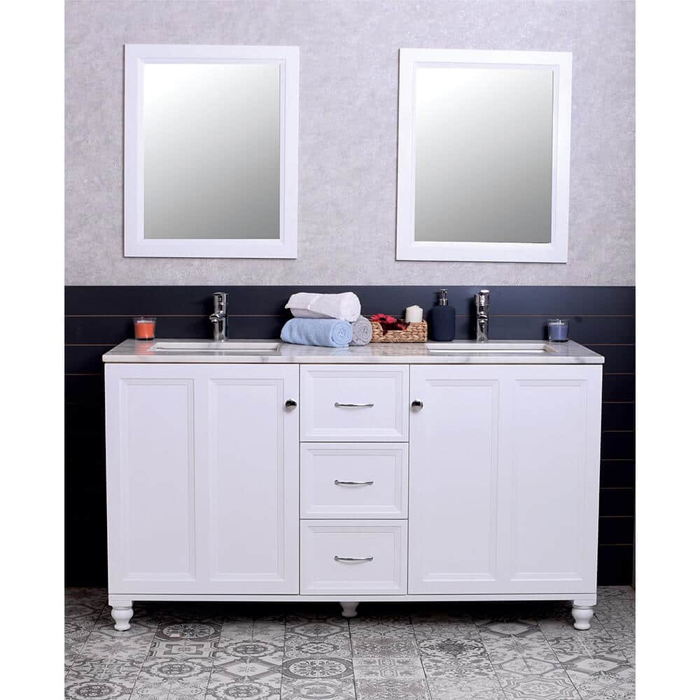 Isabel 60" White Bathroom Cabinet