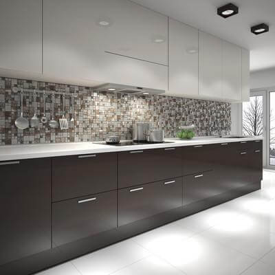 Kaos Silver Glass & Stainless Steel Mosaic
