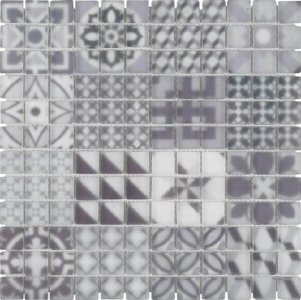 Polar Smoked Glass Mosaic 1x1