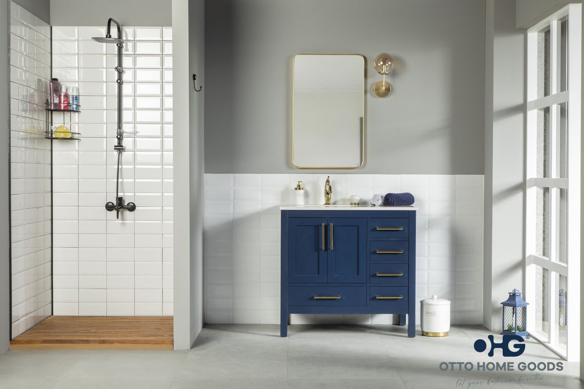 Ashley 36" Blue Bathroom Cabinet