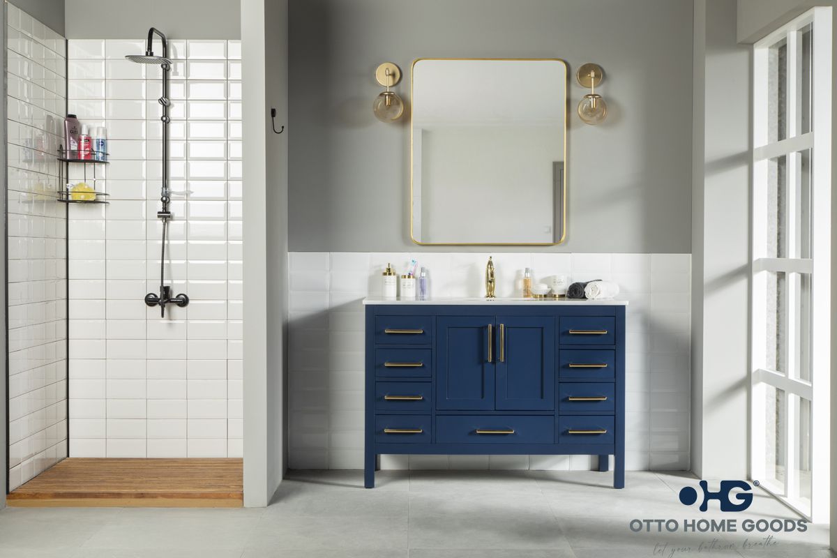 Ashley 48" Blue Bathroom Cabinet