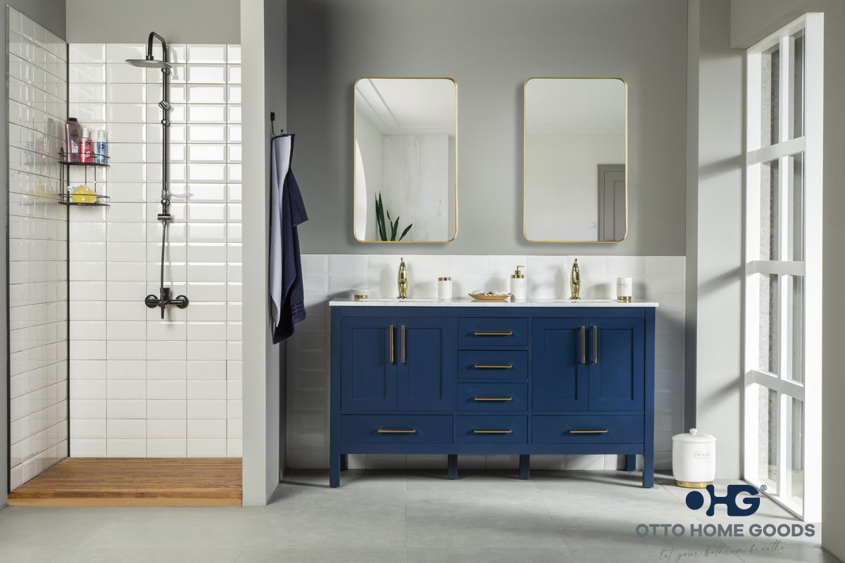 Ashley 60" Blue Bathroom Cabinet