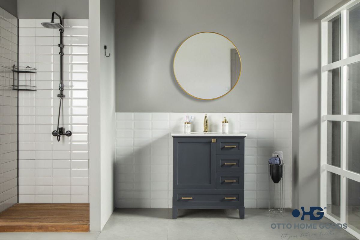 Paloma 30" Dark Gray Bathroom Cabinet