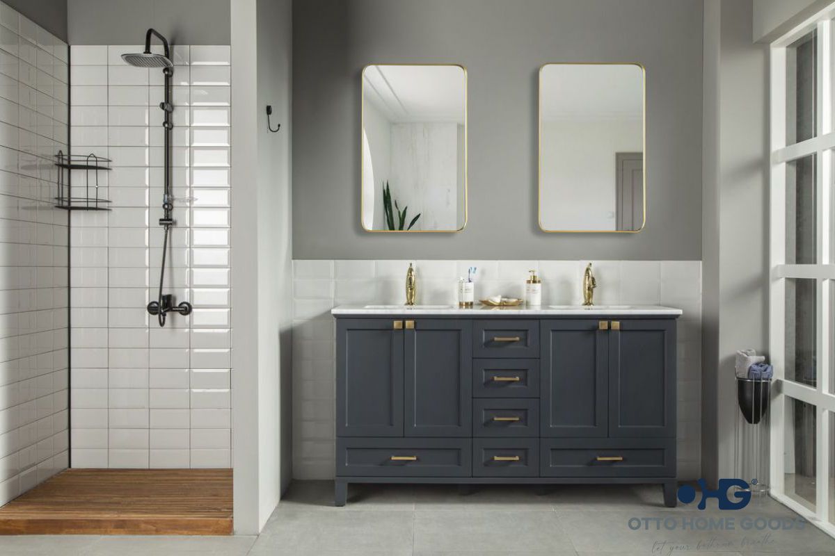 Paloma 60" Dark Gray Bathroom Cabinet