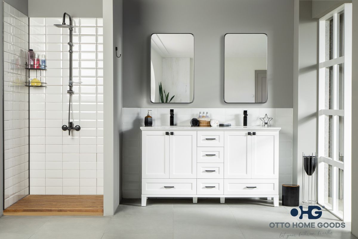 Paloma 60" White Bathroom Cabinet